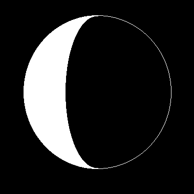 Waning crescent moon illustration